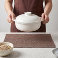 thumbnail image 4 of REGALWOVEN Farmhouse Placemats Set of 4 Cotton and Linen Placemats for Dining Table Decor Washable Kitchen Table Mat Wipe Clean Dark Brown 18.1x11.8inch, 4 of 6