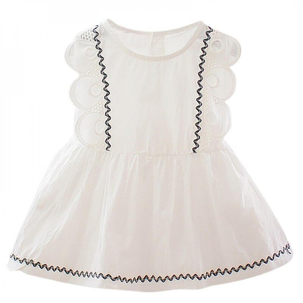 Summer Kids Girls Casual Sleeveless Lace Design Dress Costume Baby ...