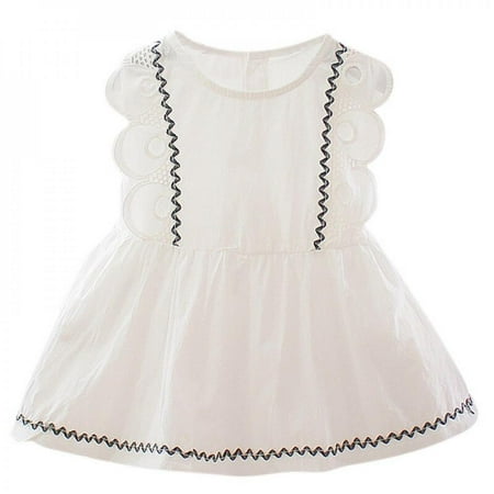 

Toddler Kids Baby Girl Summer Dress Ruffle Sleeveless Knee Length A-Line Tutu Dresses Vintage Rustic Dress Baby Girl Baptism Dress