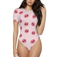 thumbnail image 2 of Picia Cute Pig Nose Womens One Piece Swimsuits Modest Tummy Control Bathing Suits Lace Up Slimming Swim Suit-X-Large, 2 of 9