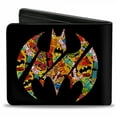 thumbnail image 2 of Batman Bat Signal Logos Multicolores Collage Empilé Portefeuille Bi-Fold, 2 of 3
