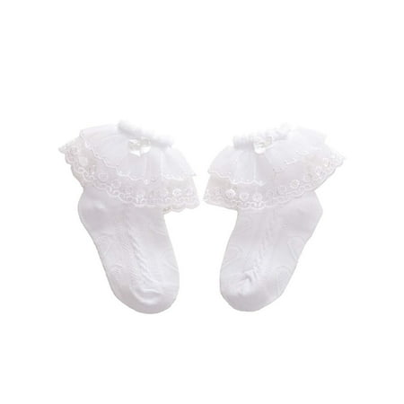 

Kids Baby Girls Lace Ruffle Frilly Ankle Socks Princess Short Tutu Cotton Socks