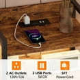 thumbnail image 6 of Furologee Vertical 5 Drawers Dresser, Nightstand with Charging Station for Bedroom, Living Room, Rustic Brown, 6 of 10