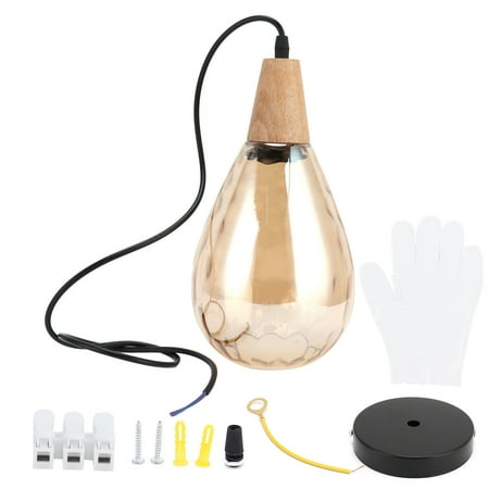 

E27 Modern Glass Pendant Light Socket Hanging Light Fixture for Living Room Decor 16cm Diameter 220V (Bulb Not Included)