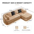 thumbnail image 2 of SOULART 105.9" Cloud Couch, Brown Teddy Fabric L-Shaped Sectional Sofa for Living Room, No Assembly Fluffy Comfy Chaise Lounge with Contrast Color Design, 2 of 17