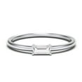 thumbnail image 1 of East-West Stackable Baguette Birthstone Ring - Cubic Zirconia / White Topaz (April), 1 of 5