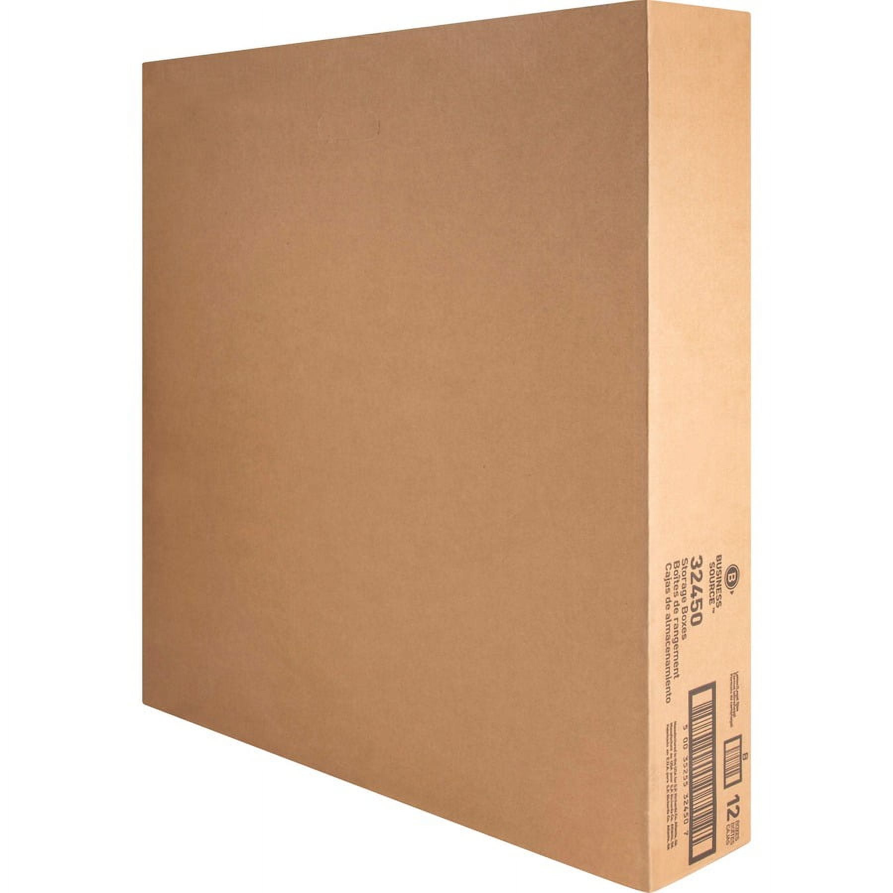Business Source Quick Setup Medium-duty Storage Box - External Dimensions: 12" Width X 15" Depth X 10"height - Media Size Supported: Legal, Letter - Lift-off Closure - Medium Duty - Stackable - White