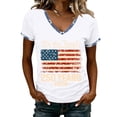 thumbnail image 2 of Iaqnaocc 4th Of July Womens Summer Tops Independence Day V Neck Short Sleeve 250 Anniversary Usa Flag Patriotic We The People 250th Anniversary Flag Usa Flag Red White and Blue Tee Tops White XXL, 2 of 4