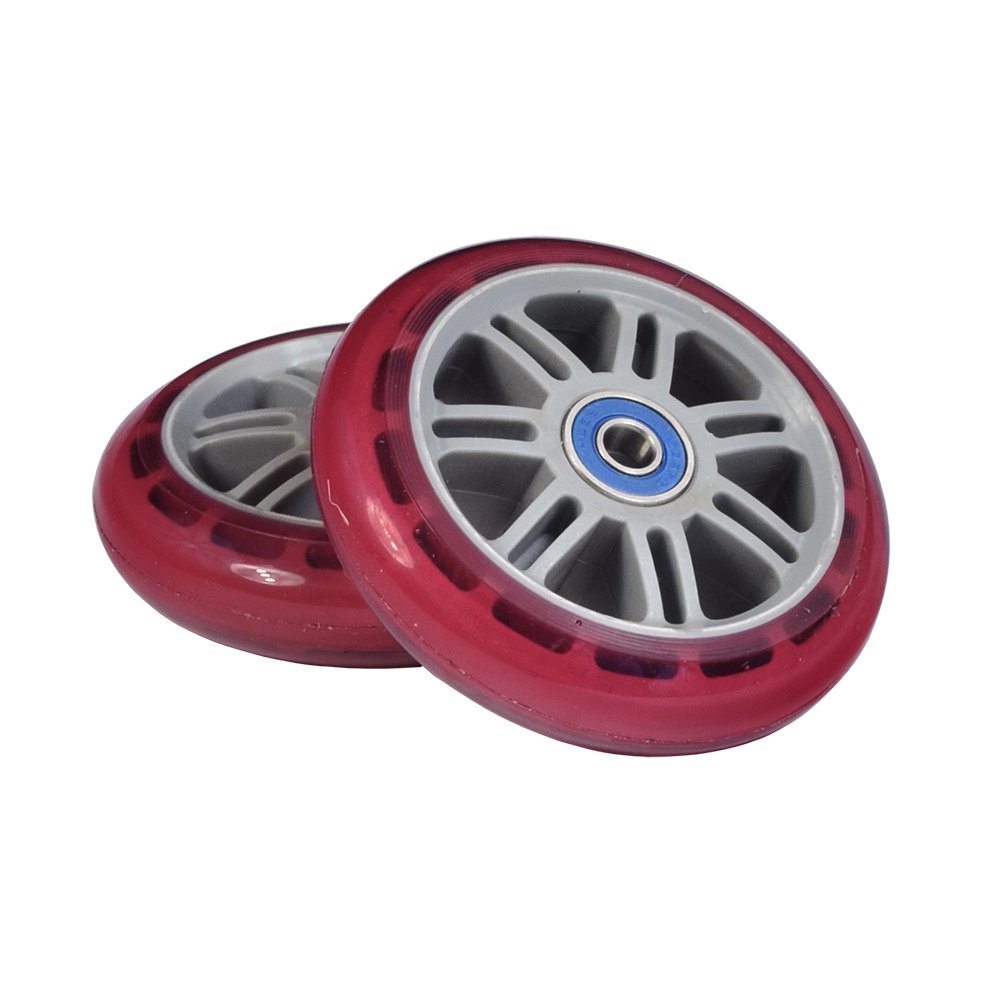 AlveyTech Razor Kick Scooter Wheels with Bearings (Set of 2) (Wine Red