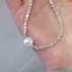 thumbnail image 4 of Collar de perlas de plata rotas de lujo ligero para mujer Cadena de clavícula para mujer Diseño de nicho Sense, 4 of 6