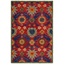 SAFAVIEH Blossom Cantor Floral Area Rug, Red/Blue, 5' x 8'