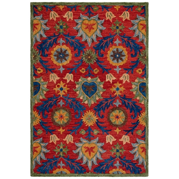 SAFAVIEH Blossom Cantor Floral Area Rug, Red/Blue, 5' x 8'