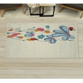 thumbnail image 1 of Spring Decorative Rug, Flowers Oval Dome-Shaped Ladybugs Illustration Never Ending Love Story Luck, Quality Carpet for Bedroom Dorm and Living Room, 6 Sizes, Cadet Blue, by Ambesonne, 1 of 1
