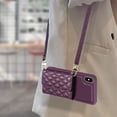 thumbnail image 6 of ELEHOLD Crossbody Wallet Case for iPhone XS / iPhone X, Soft PU Leather Card Holder Magnetic Flip Folio Purse Case,Purple, 6 of 6