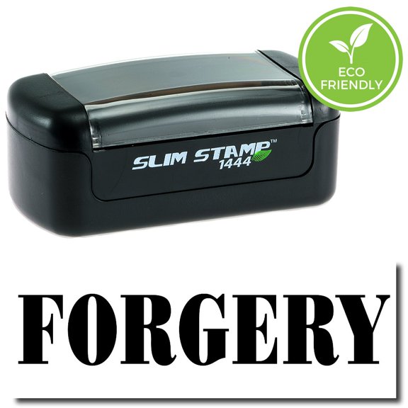 Slim Pre-Inked Forgery Stamp with Red Ink