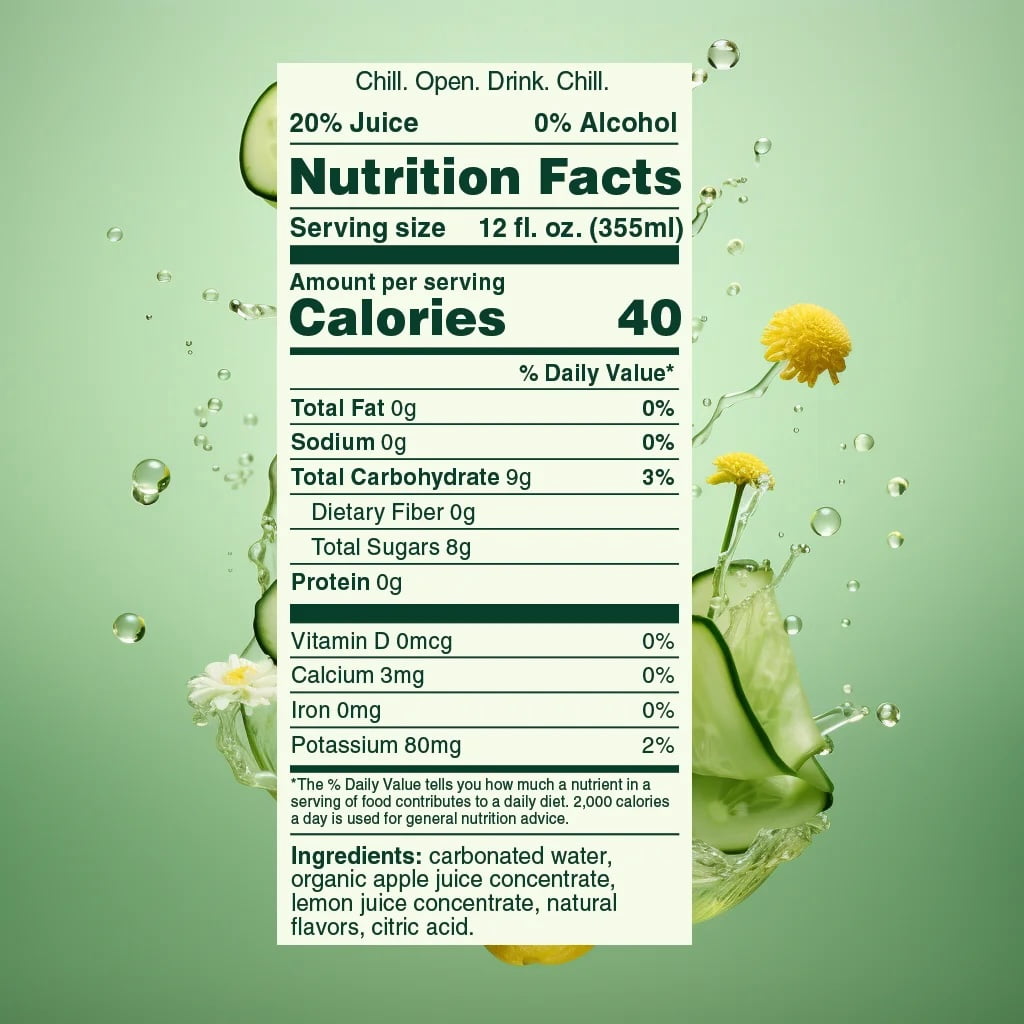 Calexo Cucumber Citron Non Alcoholic Sparkling Beverage 12 oz. 24pk 0.0% ABV