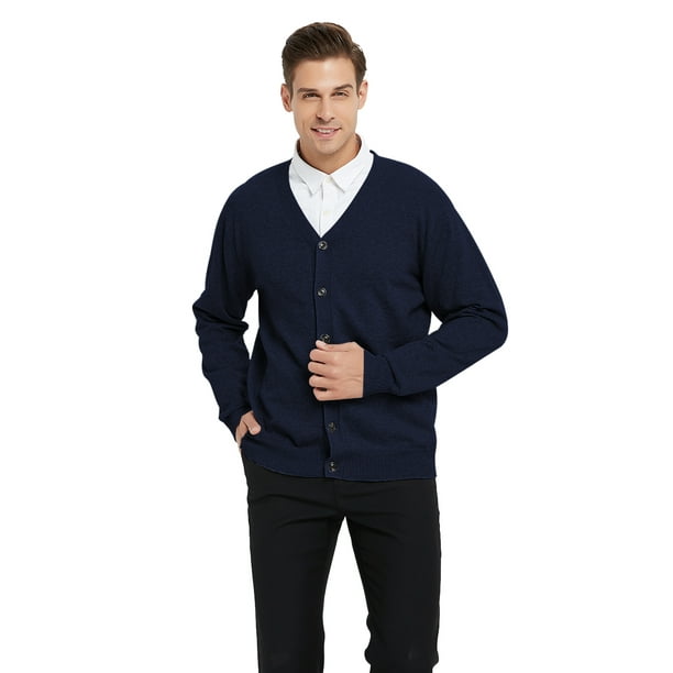 Navy blue outlet v neck cardigan