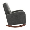 thumbnail image 4 of FFH Rocking Chair for Nursery and Living Room, Indoor Rocker Accent Armchair with Side Pocket, Chenille Dark Gray, 4 of 11