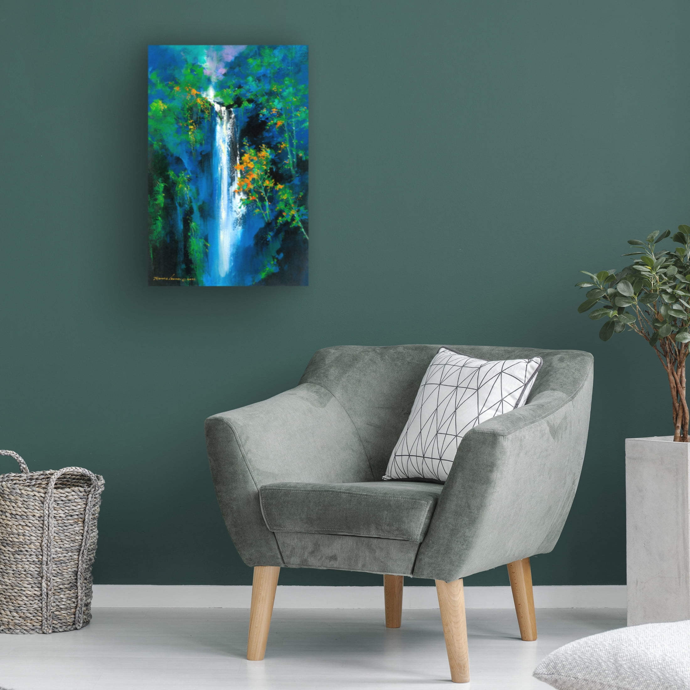 Canvas Wall Art - Thomas Leung 'Little Falls in Paradise' Wall Art for Living Room, Bedroom, or Office Décor by Trademark Fine Art - 16 x 24 Inches