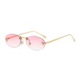 thumbnail image 1 of Elegantes gafas de sol ovaladas con incrustaciones de diamantes para hombre y gafas de sol sin montura con la letra "F" para mujer, 1 of 6