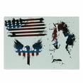 thumbnail image 1 of American Flag Cutting Board, Set Bald Eagle and Stripes Stars of Liberty Grunge Retro, Decorative Tempered Glass Cutting and Serving Board, Small Size, Navy Maroon, by Ambesonne, 1 of 1