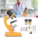 thumbnail image 4 of Kit de microscopio para niños, microscopio LED 1200X con diapositivas de muestras, juguete educativo científico, regalo de cumpleaños, color naranja, 4 of 12