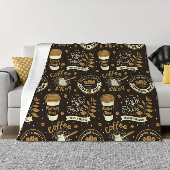 Fuzoiu coffee shop house Print Flannel Blanket,Throw Blanket,Flannel Home Decor,Fleece Bed Blankets,Cozy Soft Blanket for Bed, Sofa, Camping, and Travel-40"x30"