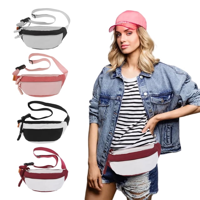 Fiudx Riñonera, Bolsillo Grande con Cremallera, Correa de Hombro Ajustable, Versátil, Opciones Multicolor, Ideal para Viajes y Deportes Al Aire Libre, Tela Resistente, Tamaño 33 X 15 X 11 Cm