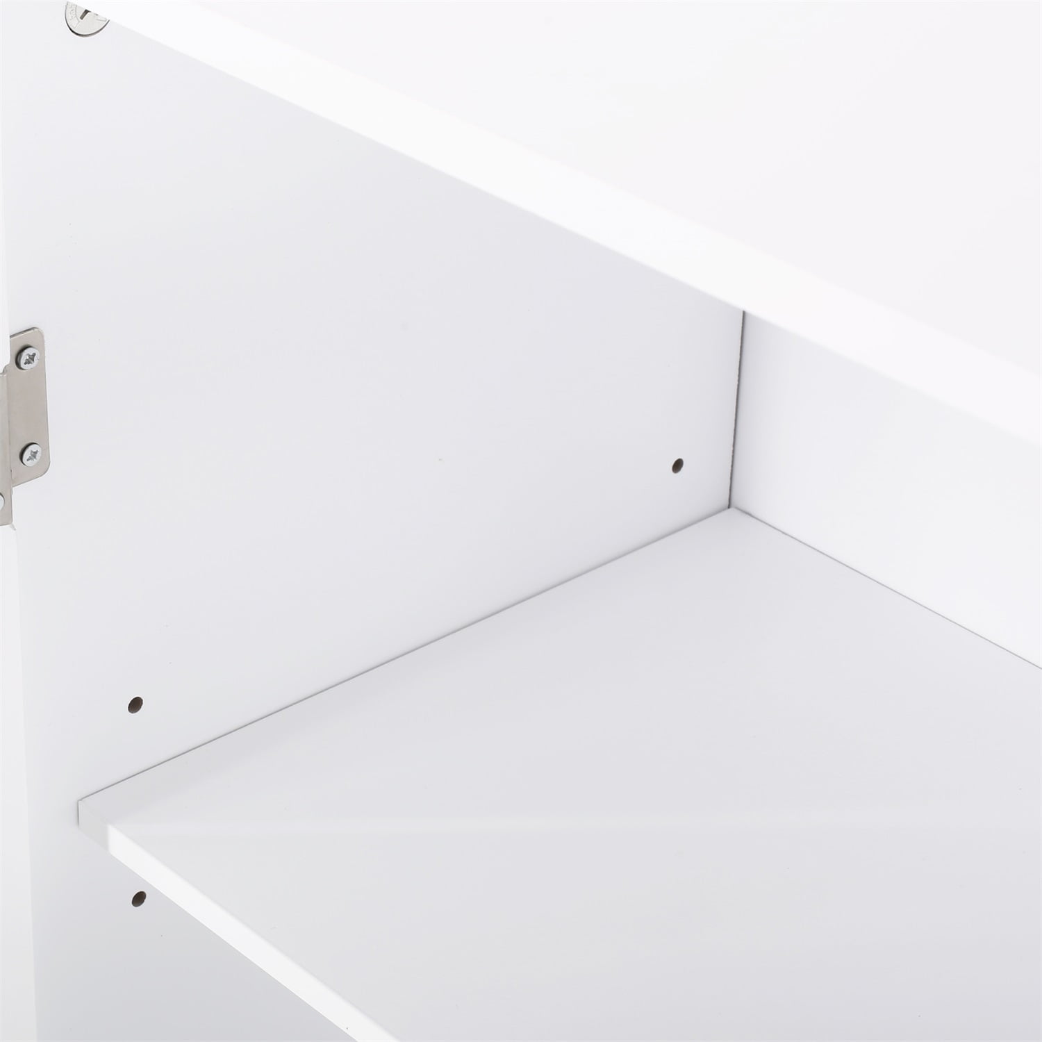Kadyn MDF Bathroom Storage Cabinet, Floor Storage Cabinet with Double Door, Accent Storage Cabinet for Kitchen, White