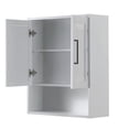 thumbnail image 2 of Daria Over-the-Toilet Bathroom Wall-Mounted Storage Cabinet in White with Matte Black Trim, 2 of 4