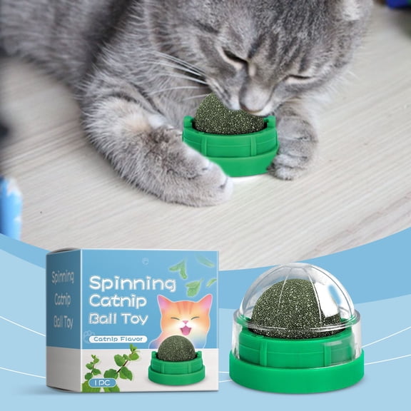 Spinning Catnip Ball Cat toy with Mint Flavor, Chew & Scratch Resistant, interactive Rotating Plaything for indoor Kittens and Adult Cats, Stimulating Feline Entertainment