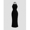 Black, variant on Black Ruched Halter Maxi Dress With Adjustable Neck Tie