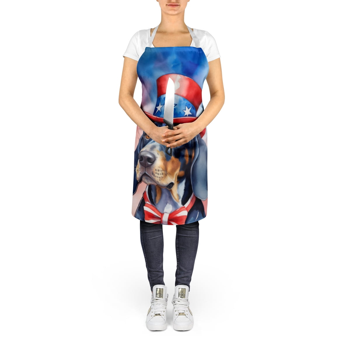 Bluetick Coonhound Patriotic American Apron 27 in x 30 in