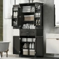thumbnail image 2 of UBesGoo Bathroom Storage Cabinet with Doors Hidden Storage and Drawer, Multiple Storage Space, Adjustable Shelf, Black, 2 of 15
