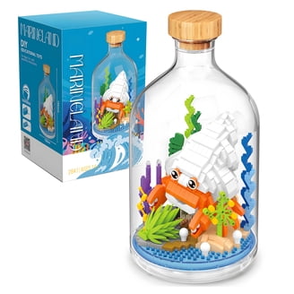 725pcs Fish Tank Building Block Set With Lights - Ocean Theme With Jellyfish, Dolphin, Turtle, For Kids & Adults