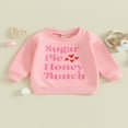 thumbnail image 2 of Hooded Sweatshirt for Baby Kids  with Long Sleeve Crew Neck and Letters Print, 2 of 9