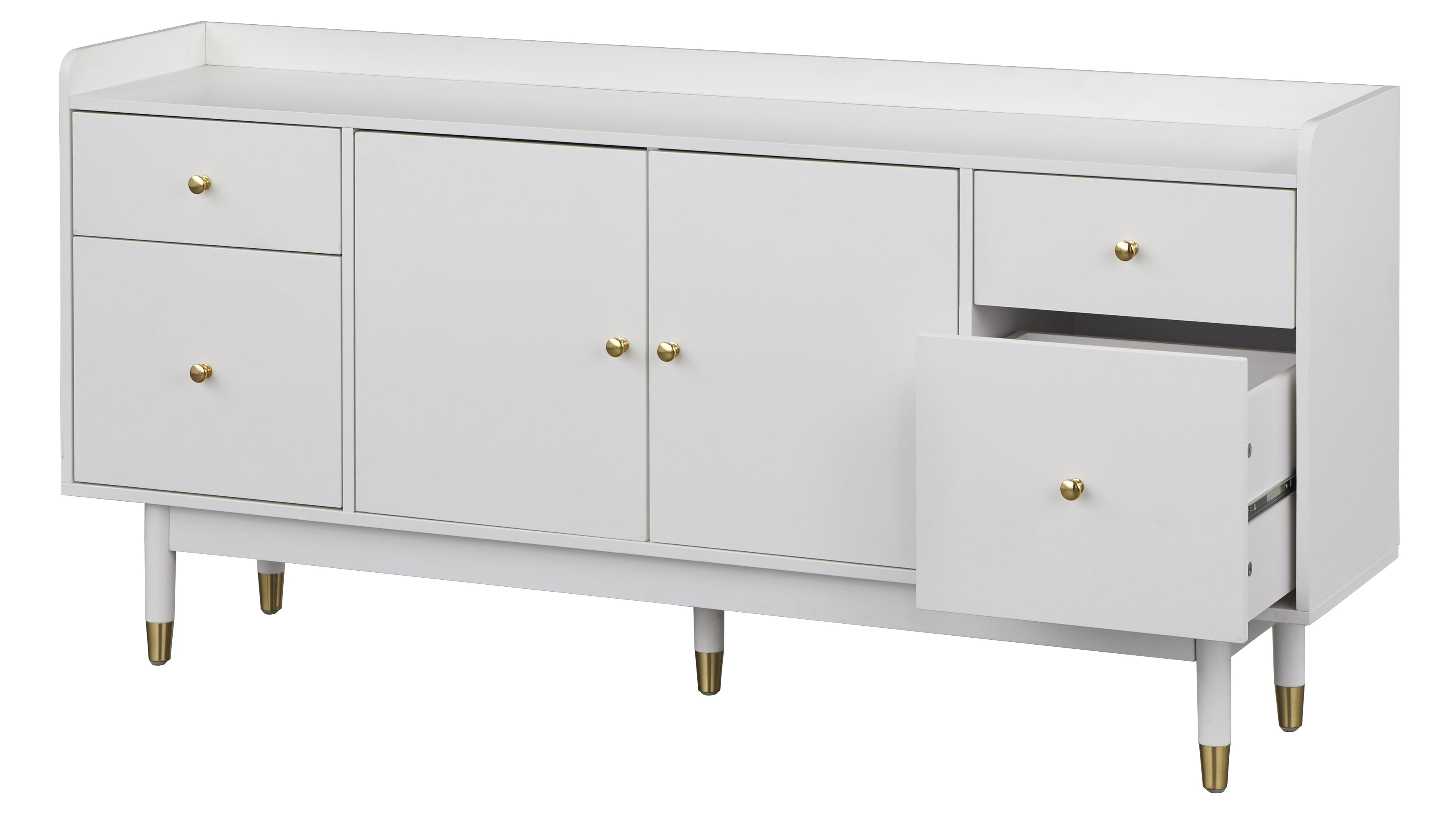 Lifestorey Thalia Mid-century White 2-Door 4-Drawer Sideboard Buffet