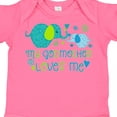 thumbnail image 4 of Inktastic My Godmother Loves Me Cute Elephants Boys or Girls Baby Bodysuit, 4 of 5