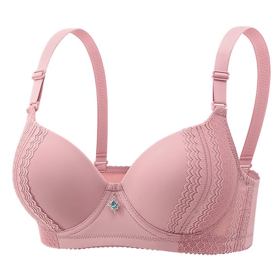 Ohufall Plus Size Daily Bras for Women Sexy Comfortable Gathering Push Up Everyday Bralette Women's Full Coverage Bra with Steel Rims