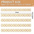 thumbnail image 3 of 5 Rolls Christmas Ribbon 1.5 inch Wide Decorative Ribbon for Gift Wrapping and Holiday Decorations Yellow Maple Leaves Pattern, 3 of 7