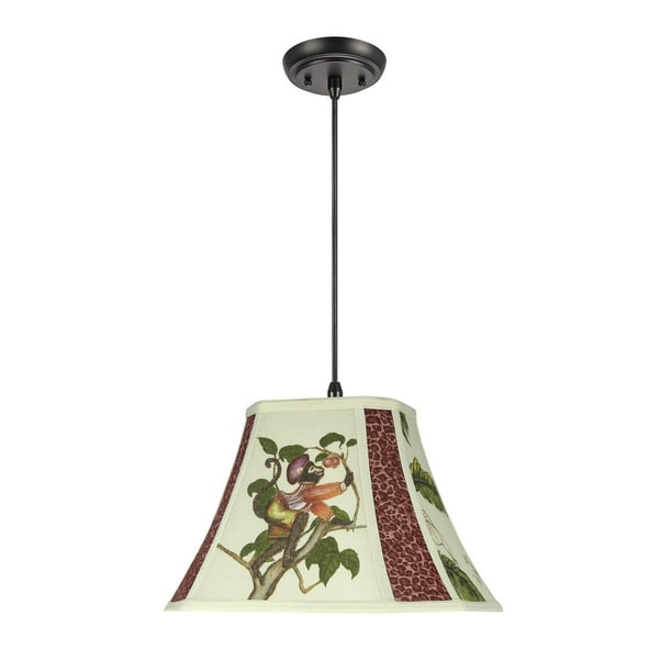 Aspen Creative 74100 11 One Light Hanging Pendant Ceiling With Transitional Rectangle Cut Corner Bell Fabric Lamp Shade Off White 13 Width Com Light Hanging Pendant Ceiling, How To Get A Ceiling Light Shade Off