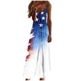 thumbnail image 3 of Feancey Women's Novelty Dresses 4th of July American Flag Graphic Patriotic Dress V Neck Sleeveless Spaghetti Straps Maxi Dresses for Beach Vacation Multicolor 4XL, 3 of 9