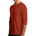thumbnail image 3 of CIENVNSTG Men's Solid Color 3/4 Sleeve Tees-Classic Crew Neck Loose Fit Baseball T-Shirts Red 3XL, 3 of 7