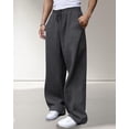 thumbnail image 4 of Men's Sweatpants Baggy Heavyweight Fleece Wide Leg Drawstring Sweat Pants Casual Lounge Mens Joggers with Pockets Slacks, 4 of 13