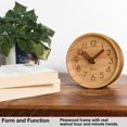 thumbnail image 2 of Reloj analógico de sobremesa Driini de madera de pino de 11 cm, 2 of 7