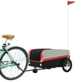 thumbnail image 3 of vidaXL Black and Red Iron Bike Trailer 99.2 lb Capacity for Kids & Adults, 3 of 12