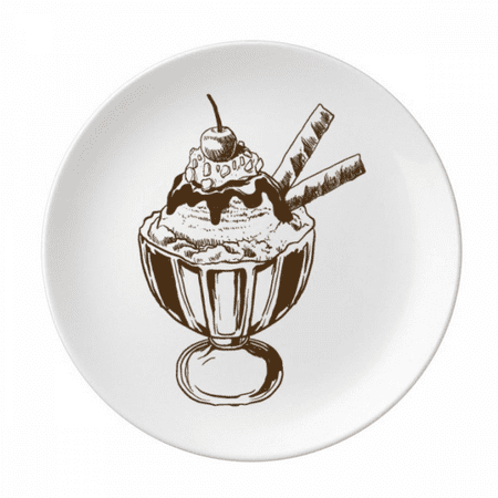 

Cherry Chocolate Biscuits Cup Ice Plate Decorative Porcelain Salver Tableware Dinner Dish