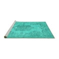 thumbnail image 2 of Ahgly Company Machine Washable Indoor Rectangle Persian Turquoise Blue Traditional Area Rugs, 2' x 3', 2 of 4