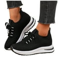 thumbnail image 6 of Mostsola Walking Shoes Women Lace up Sock Shoes Lightweight Anti-Slip Knit Platform Sneakers, 6 of 7
