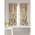 thumbnail image 3 of Rustic Botanical Curtains 45 Inch Length, Sheer Curtains for Bedroom Living Room Window Vintage Floral Wildflower Rod Pocket Voile Drapes Kitchen Curtains Small Half Window 52"x45" 2 Panels, 3 of 6